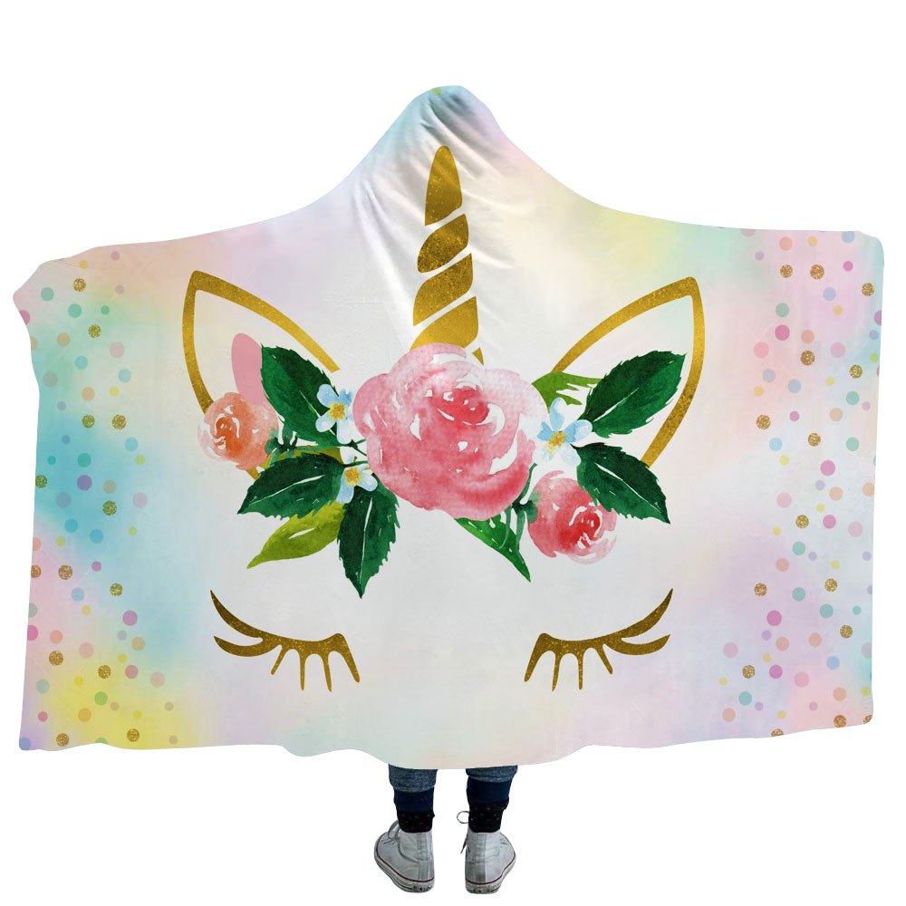 Hooded Blanket Unicorn-Themed Warmer